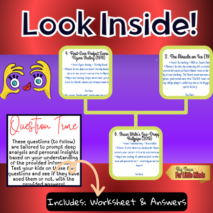 Unforgettable Winter Olympic Moments: Amazing Facts with Worksheet & Answers!