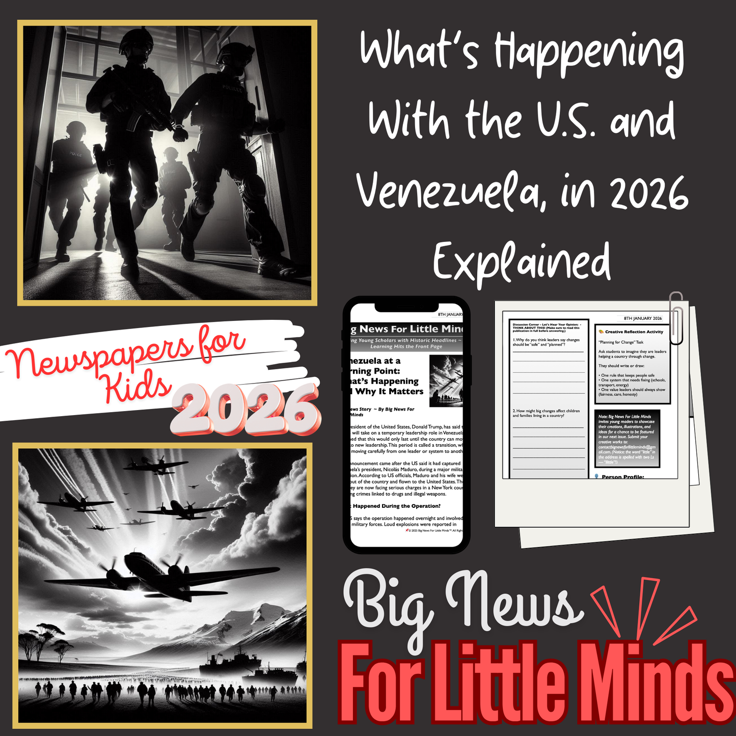 US takeover of Venezuela: What is Happening 2026 Article Pack for Kids with Freebies