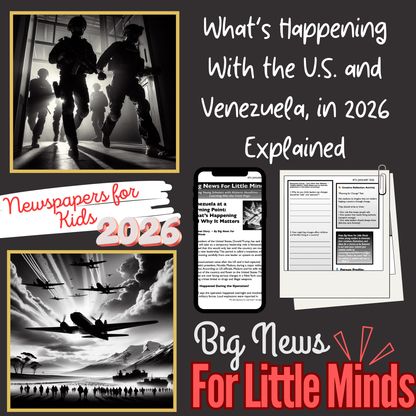 US takeover of Venezuela: What is Happening 2026 Article Pack for Kids with Freebies
