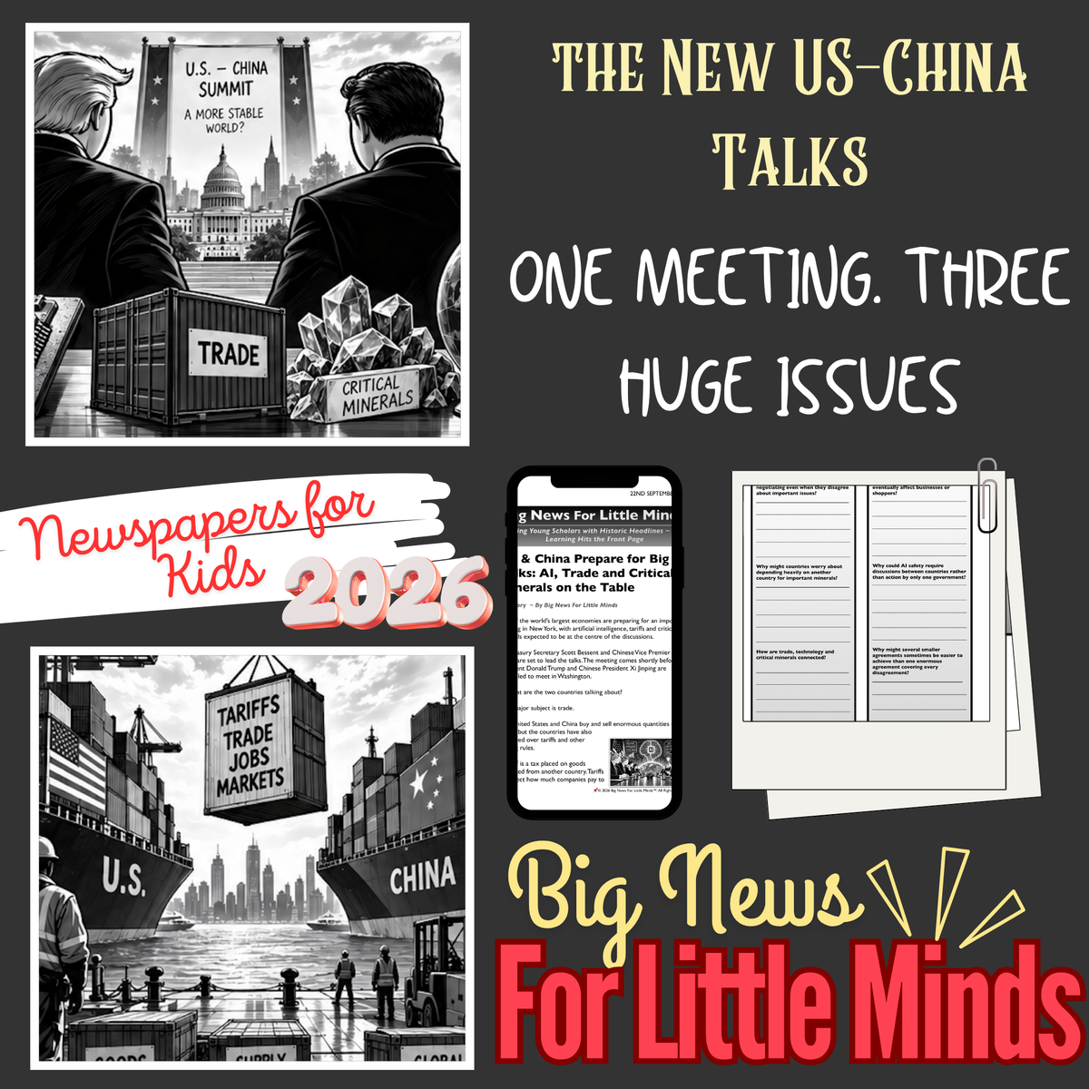 US–China Trade Talks in 2026: Article & Activity Pack! Topic: Trade, Minerals & AI