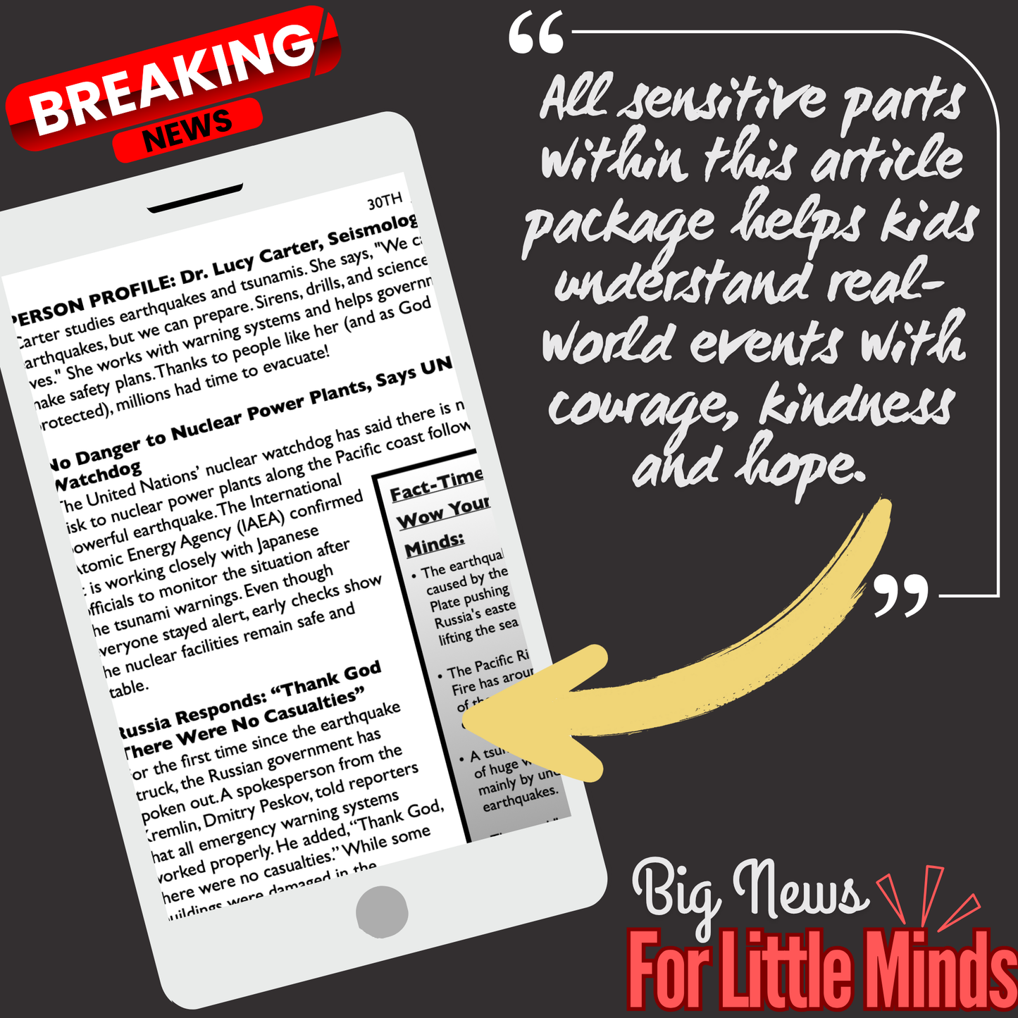 Massive Earthquake Rocks Russia, Tsunami Hits US & the Pacific: Kids' Article Pack!