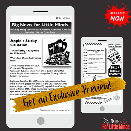Apple Faces Trouble Over Trump’s Tariffs: Kids Article Pack & Freebies to Fill-In! 2025 Tariffs
