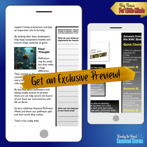 National Pollinator Week: Kids Article Package with FREE Worksheets & Activities