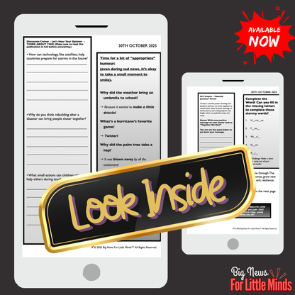 Hurricane Melissa’s Impact on Jamaica: Kids Article Package with Worksheets