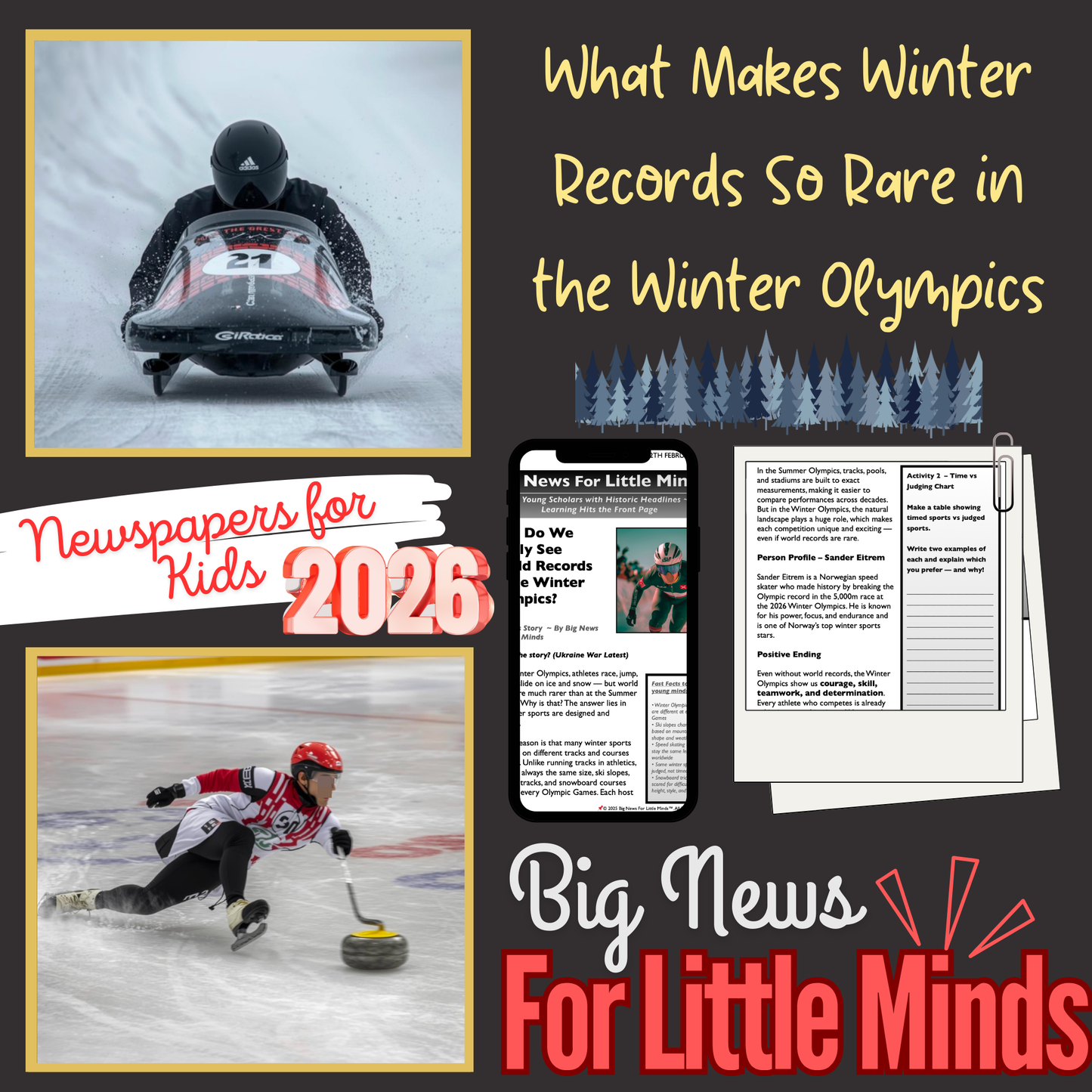 The Challenge of Breaking Winter Records in Winter Olympics: Article Pack for Kids!