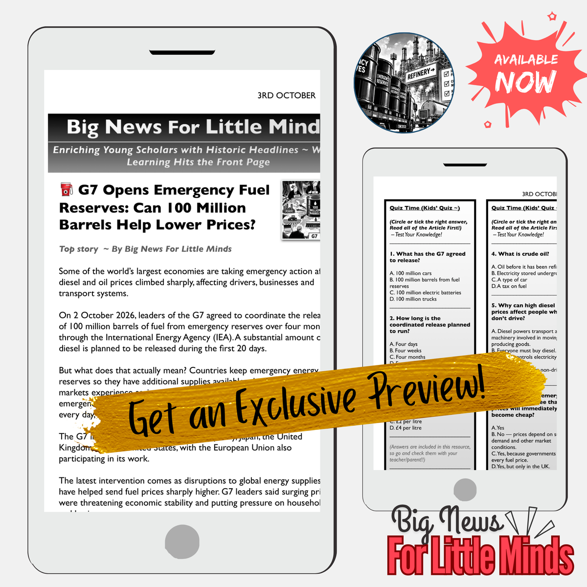 Inside the G7’s 100 Million Barrel Plan as Emergency Fuel is Released! Kid News Pack