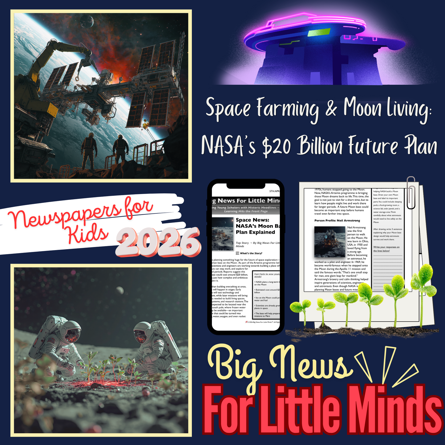 Moon Base for $20 Billion? How NASA Plans to Live & Grow Food in Space Article Pack!
