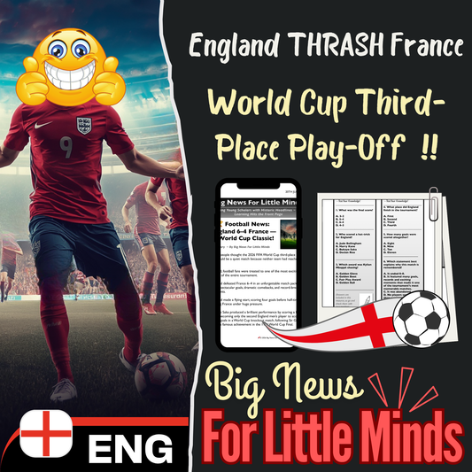 World Cup 2026 Third-Place Play-Off: England vs France 6–4! Reading & Activity Lesson