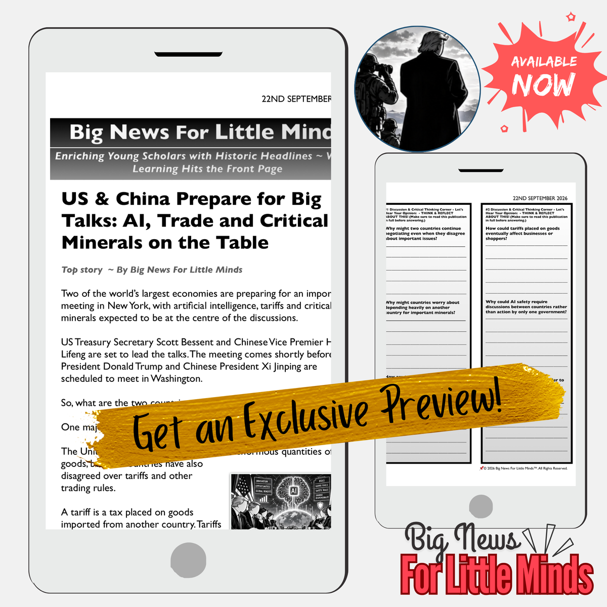 US–China Trade Talks in 2026: Article & Activity Pack! Topic: Trade, Minerals & AI