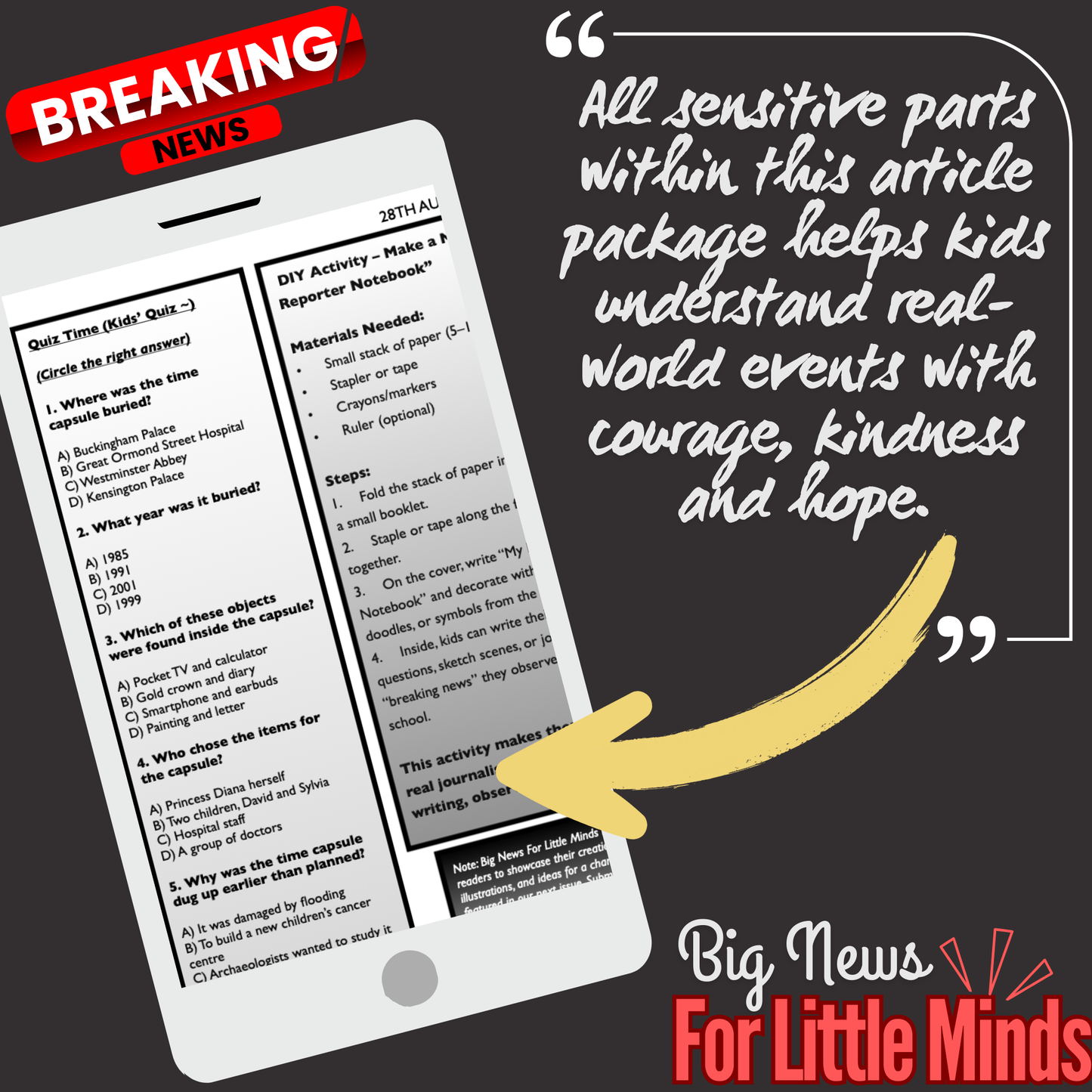 Princess Diana’s Forgotten Time Capsule Found: Newspaper & Freebie Worksheets