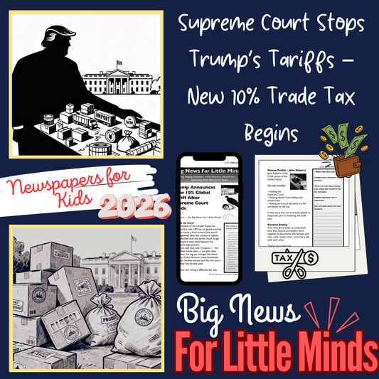 Trump’s 2026 Tariffs: Congress, Courts & Trump’s Trade Taxes in Kids News Pack!