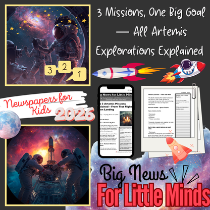 Artemis I, II & III: A New Era of Moon Exploration by Nasa! Kids Article Package & Freebies