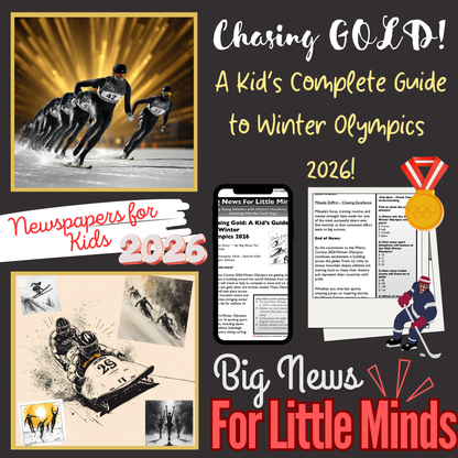 Chasing Gold – Kid’s Guide to Winter Olympics 2026: 3 in 1 Article Stories & More!