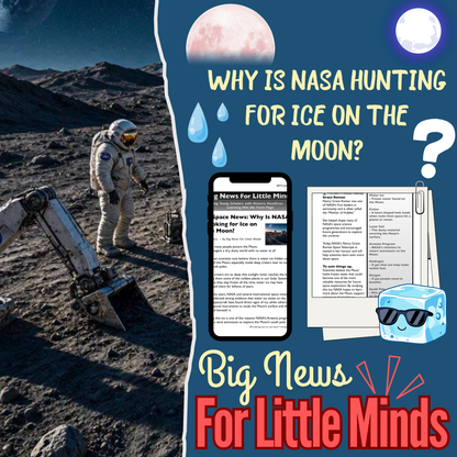 NASA’s Search for Moon Ice (Artemis Programme) Space Newspaper, Quiz & Activities