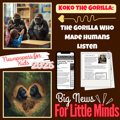 Koko the Gorilla: A Powerful Voice Beyond Words ~ Explained in No-prep Article Pack!