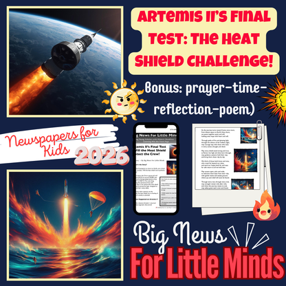Artemis II’s Final Test – Will the Heat Shield Protect the Crew? Kids Article PACK 2026