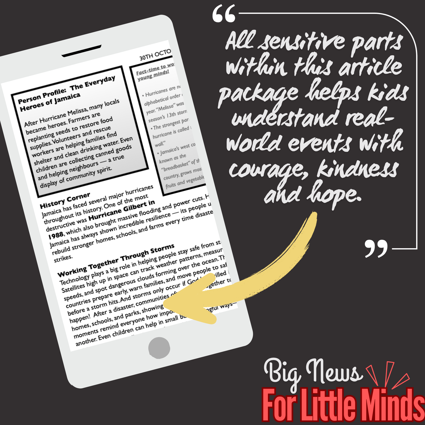 Hurricane Melissa’s Impact on Jamaica: Kids Article Package with Worksheets