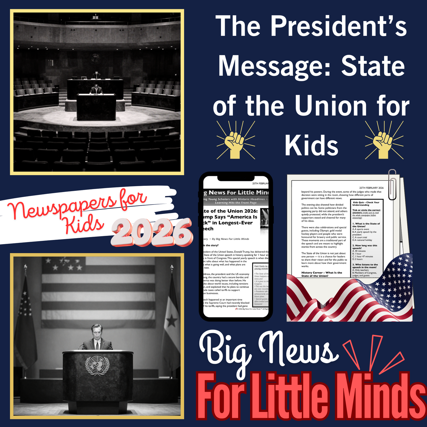 Donald Trump's Longest-Ever State of the Union Speech: Kids News Pack & More 2026