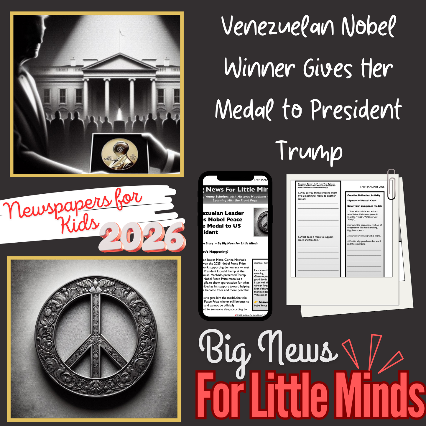 Venezuelan Leader Gives Nobel Peace Prize Medal to Trump: Kids News Pack