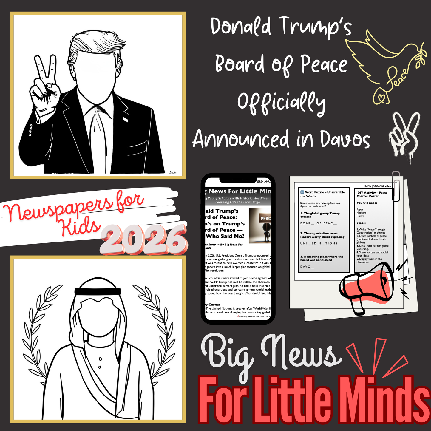 Trump’s New “Board of Peace” Explained & Possible rival to the UN? Kids Article Pack