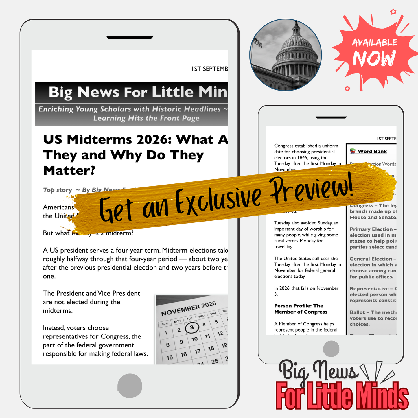 2026 US Midterms Made Clear! Elections, Congress & Government in Kids News Pack!