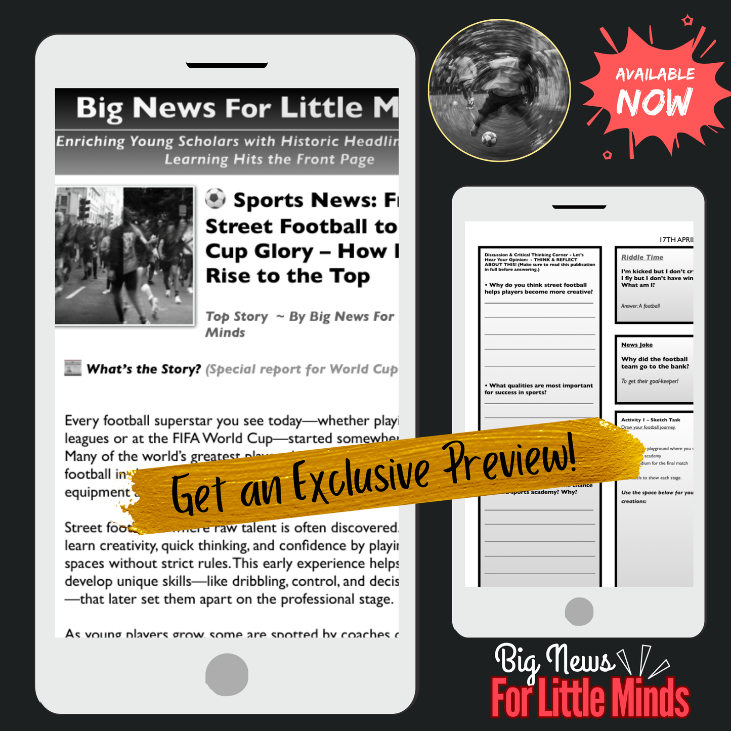 USA World Cup 2026: Journey Behind Every Player: Kids Article Package with Tasks!