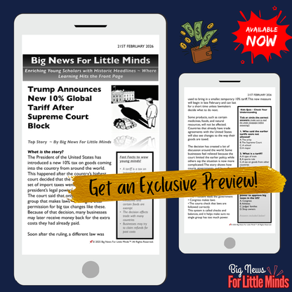 Trump’s 2026 Tariffs: Congress, Courts & Trump’s Trade Taxes in Kids News Pack!