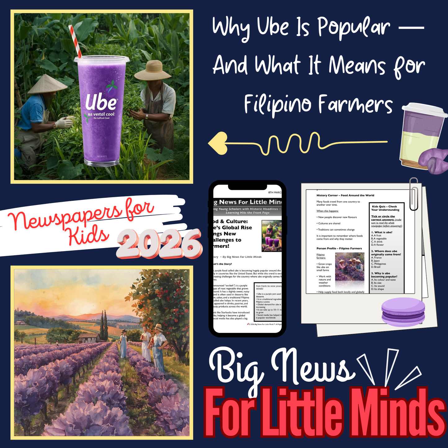 Ube Goes Global, But Farmers Face New Challenges: Kids Article Pack on Ube's Trend!