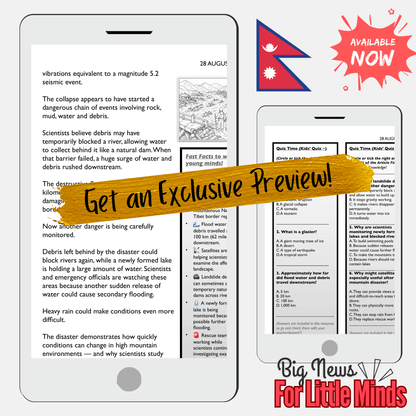 Nepal Tibet Glacial Collapse Causing Landslides & Flash Floods 2026 Lesson Pack!