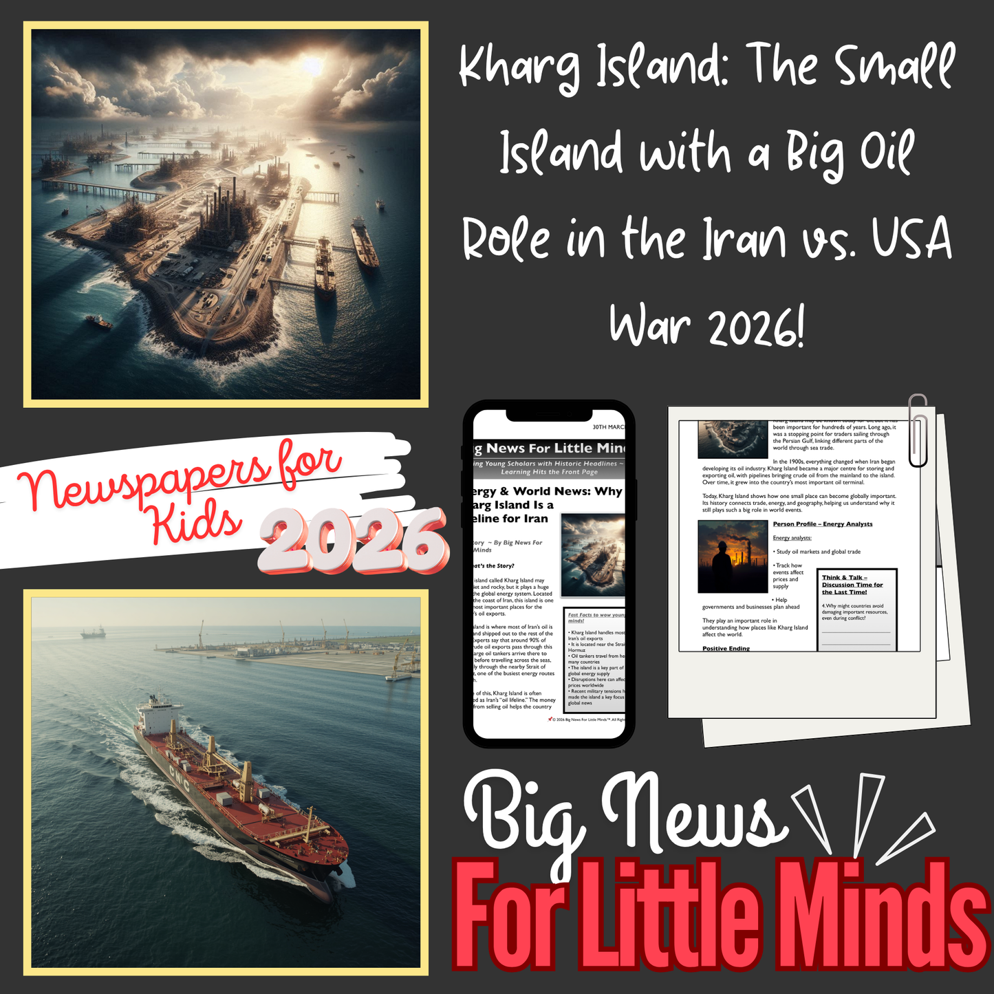 Kharg Island: Oil Lifeline Trump Wants (Iran War)! Why It Matters Most: Kids Article Pack