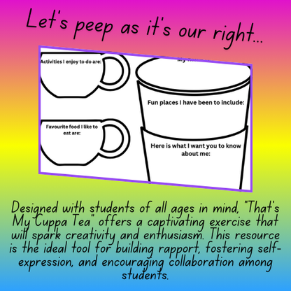 That’s My Cuppa Tea! "All About Me" Back-to-School Printable Worksheet & Freebie!