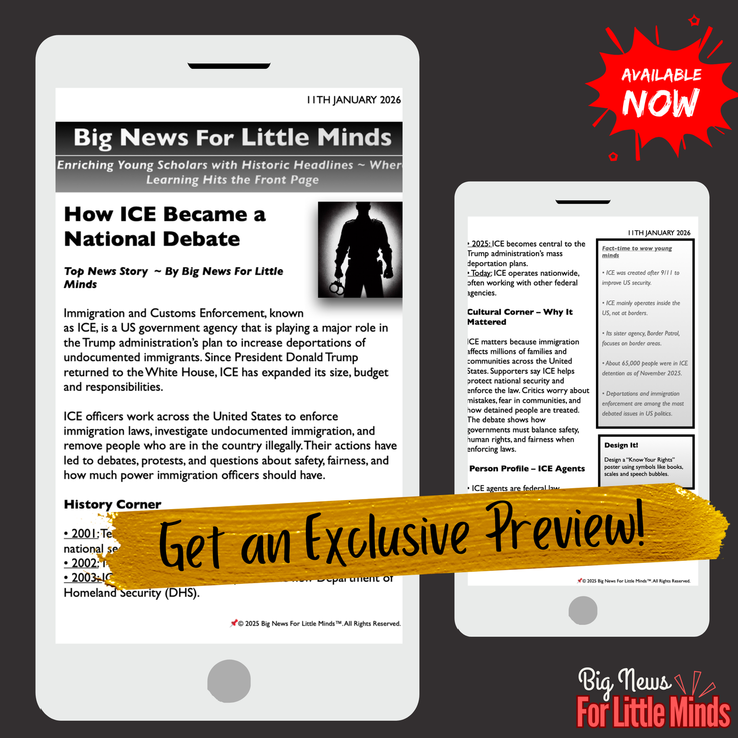 Who Are ICE Agents and Why Do They Matter? Kids Article Pack with Worksheets