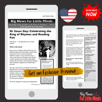 Dr Seuss Day: Epic Article & Activity Pack for Kids on Read Across America Day!