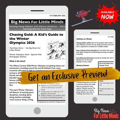 Chasing Gold – Kid’s Guide to Winter Olympics 2026: 3 in 1 Article Stories & More!