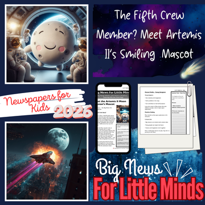 Meet “Rise” The Moon Mascot Flying on Artemis II: Article Pack & Freebie Worksheets!
