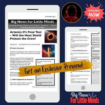 Artemis II’s Final Test – Will the Heat Shield Protect the Crew? Kids Article PACK 2026