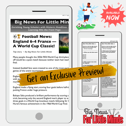 World Cup 2026 Third-Place Play-Off: England vs France 6–4! Reading & Activity Lesson