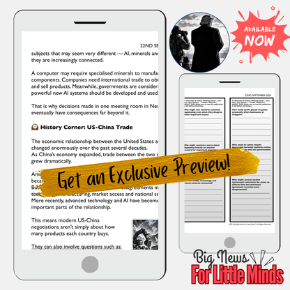 US–China Trade Talks in 2026: Article & Activity Pack! Topic: Trade, Minerals & AI