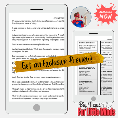 Anti-Bullying Week 2026: Break the Silence Newspaper, Reading & Activities PACK!