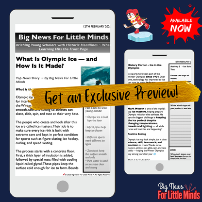 How Olympic Ice Is Made for Winter Olympics: Kids info & Critical Thinking Pack!