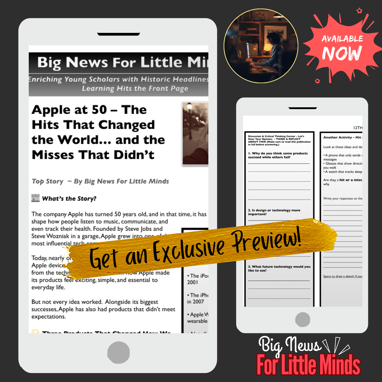 Apple at 50: Hits, Misses & Game-Changing Ideas: Kids Newspaper Pack 2026!