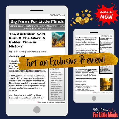 Australian Gold Rush & The 49ers: A Golden Time in History! Article Pack for Kids