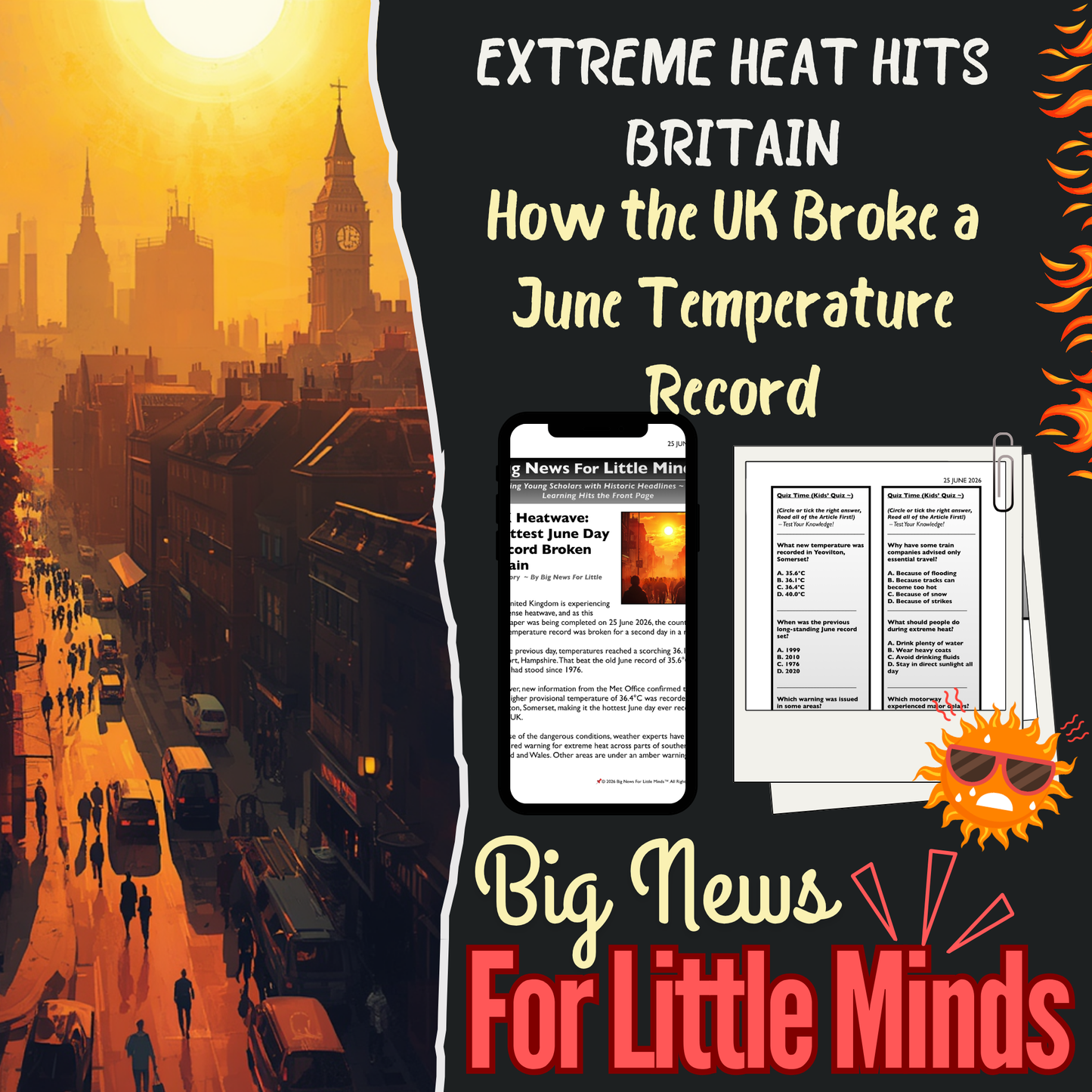 Britain’s Hottest Day Ever: World Record Heat Hits: Summer 2026! Article & Activities