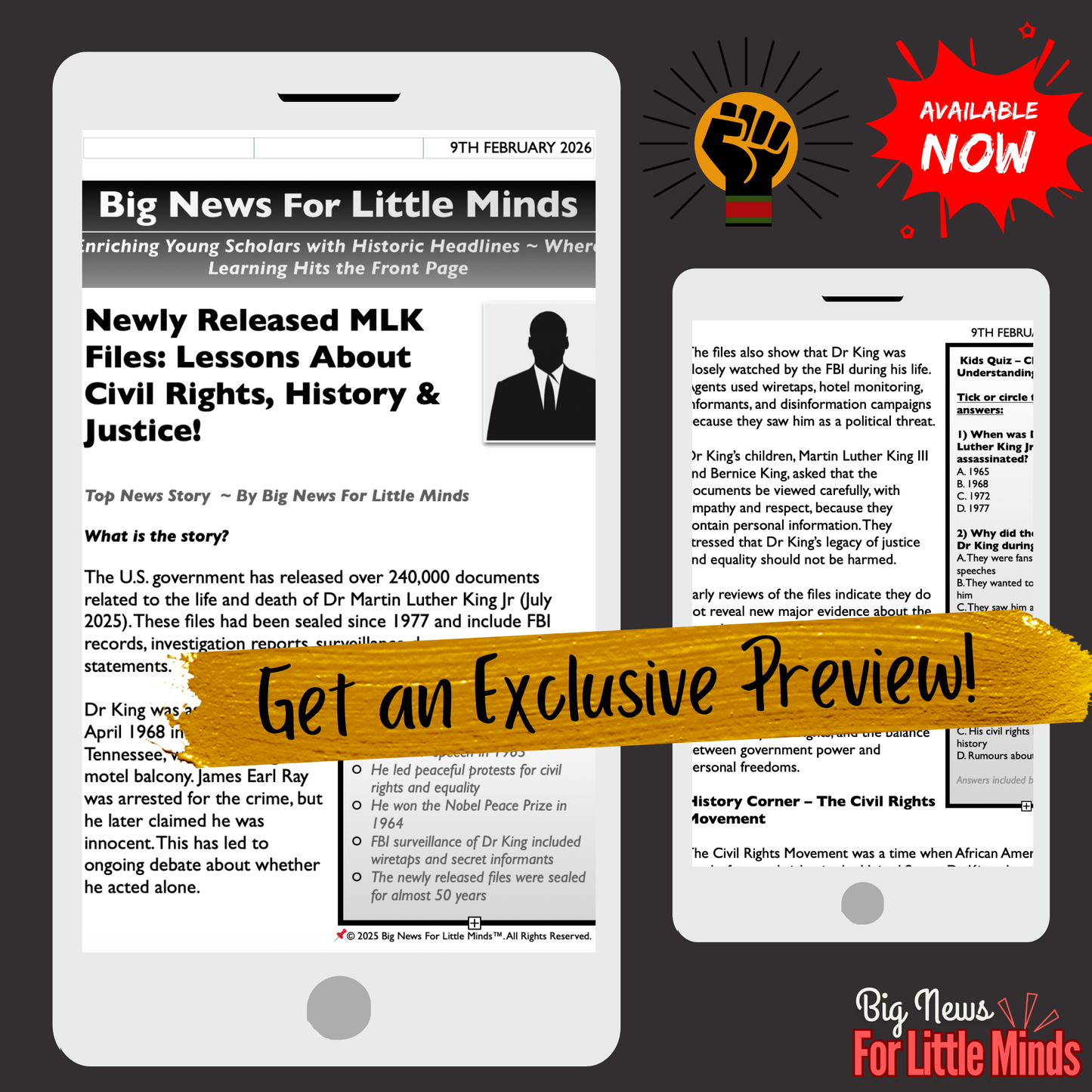 The New Martin Luther King Jr Files: New Clues from History in Kids News & More!