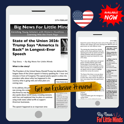 Donald Trump's Longest-Ever State of the Union Speech: Kids News Pack & More 2026