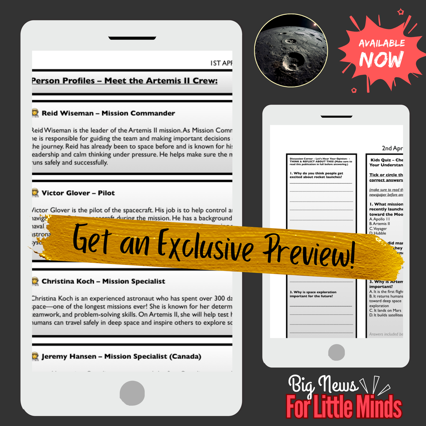 Artemis II Through Spectators’ Eyes & Moment Everyone Felt it! Kids Article Pack