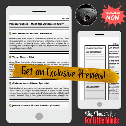 Artemis II Through Spectators’ Eyes & Moment Everyone Felt it! Kids Article Pack
