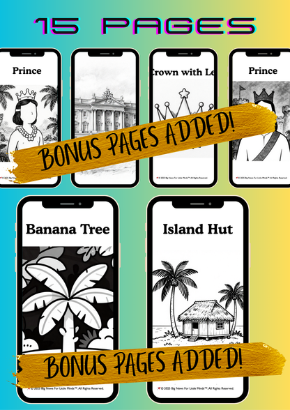 Prince Kūhiō Day Coloring Pack – Hawaiian Culture Activity for March Madness