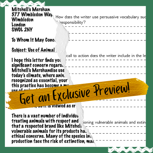 Stand Against Animal Fur: Persuasive Letter Writing & Analysis for: ELA & GCSEs English
