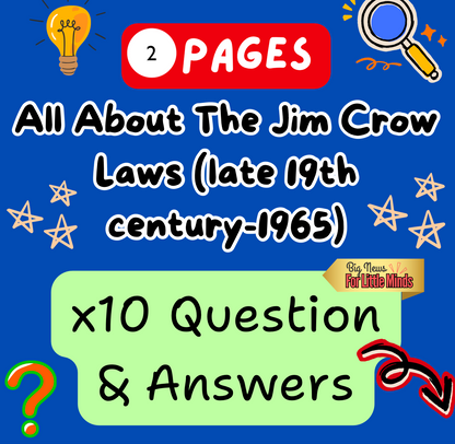 All About The Jim Crow Laws (late 19th century-1965) Questions with Answer Learning
